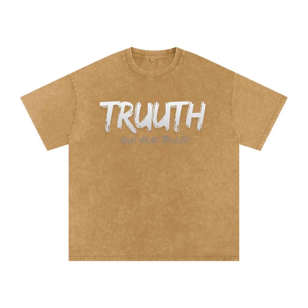 Snow Washed Oversized Cotton T-Shirt