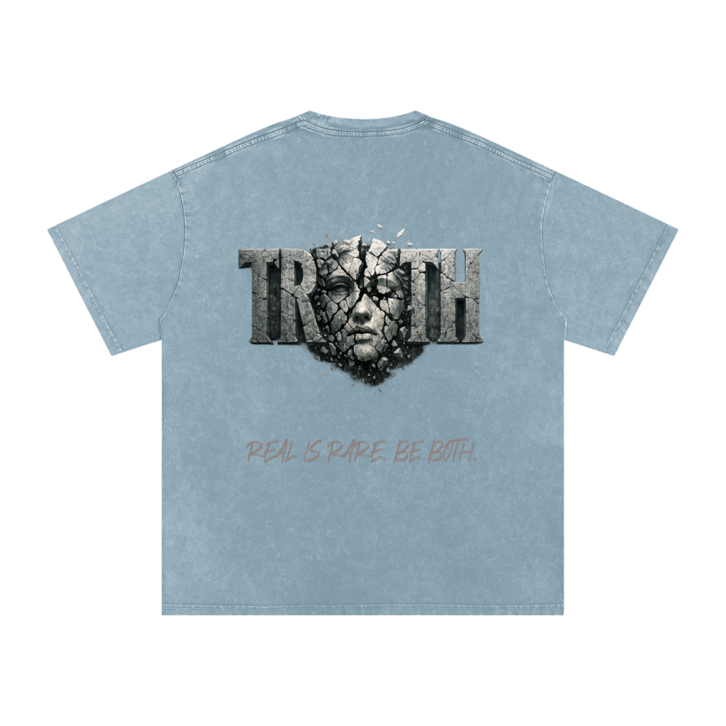 Snow Washed Oversized Cotton T-Shirt