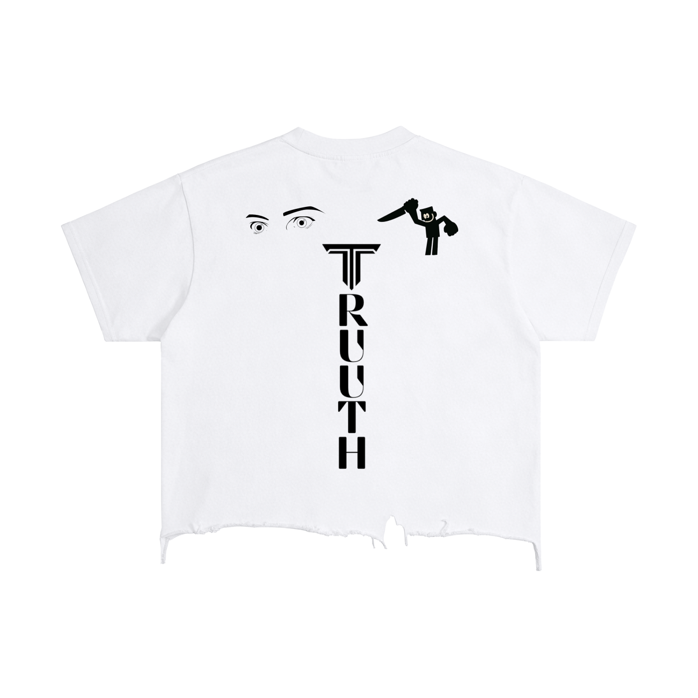 TRUUTH Vintage Wash Boxy Distressed Hem T-Shirt