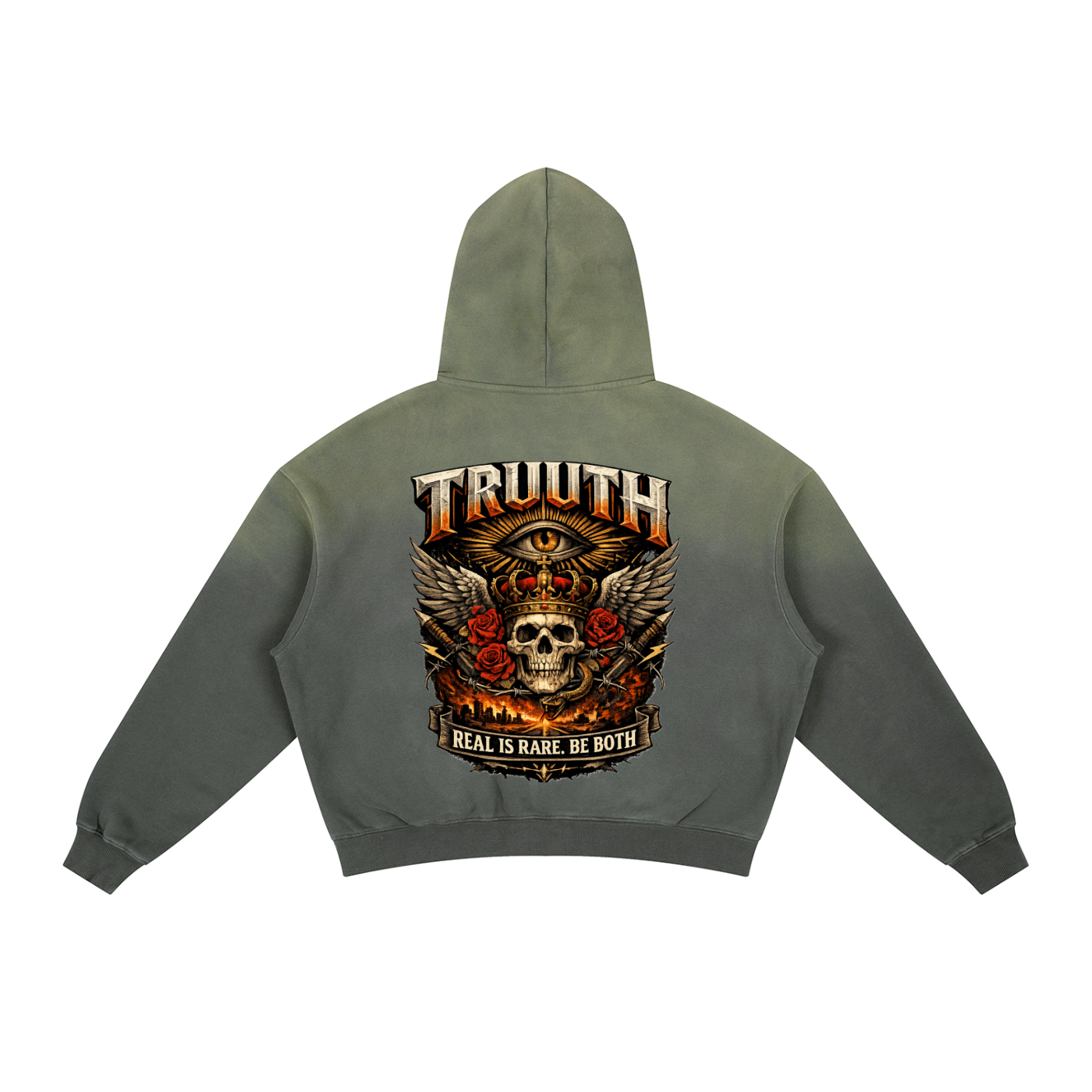 Frayed Sunfade Boxy Fleece Hoodie