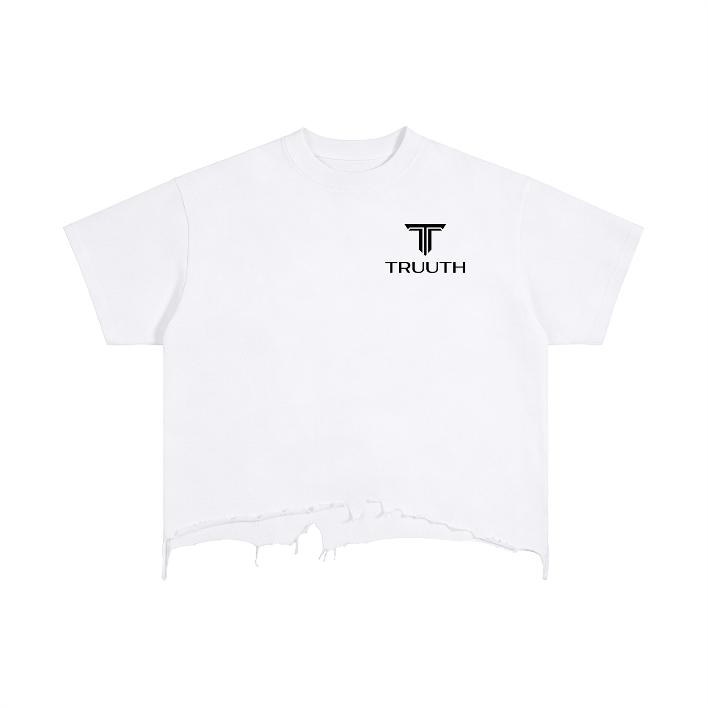 TRUUTH Vintage Wash Boxy Distressed Hem T-Shirt