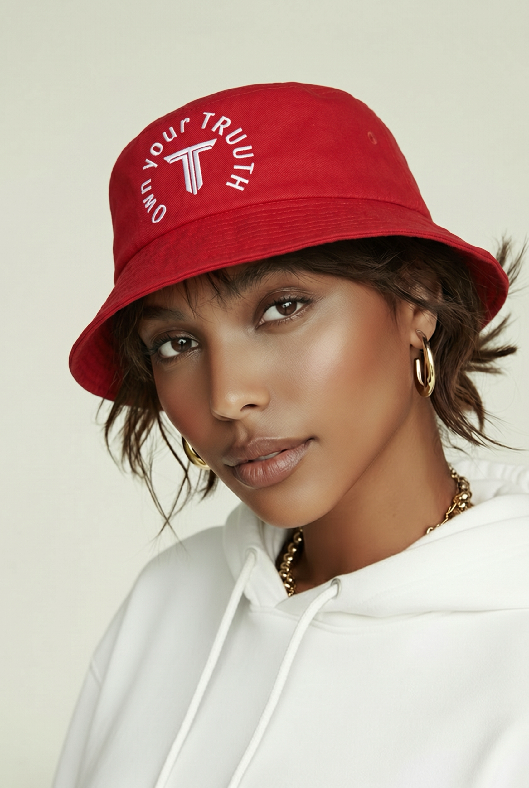 TRUUTH Screen print Red Bucket hat