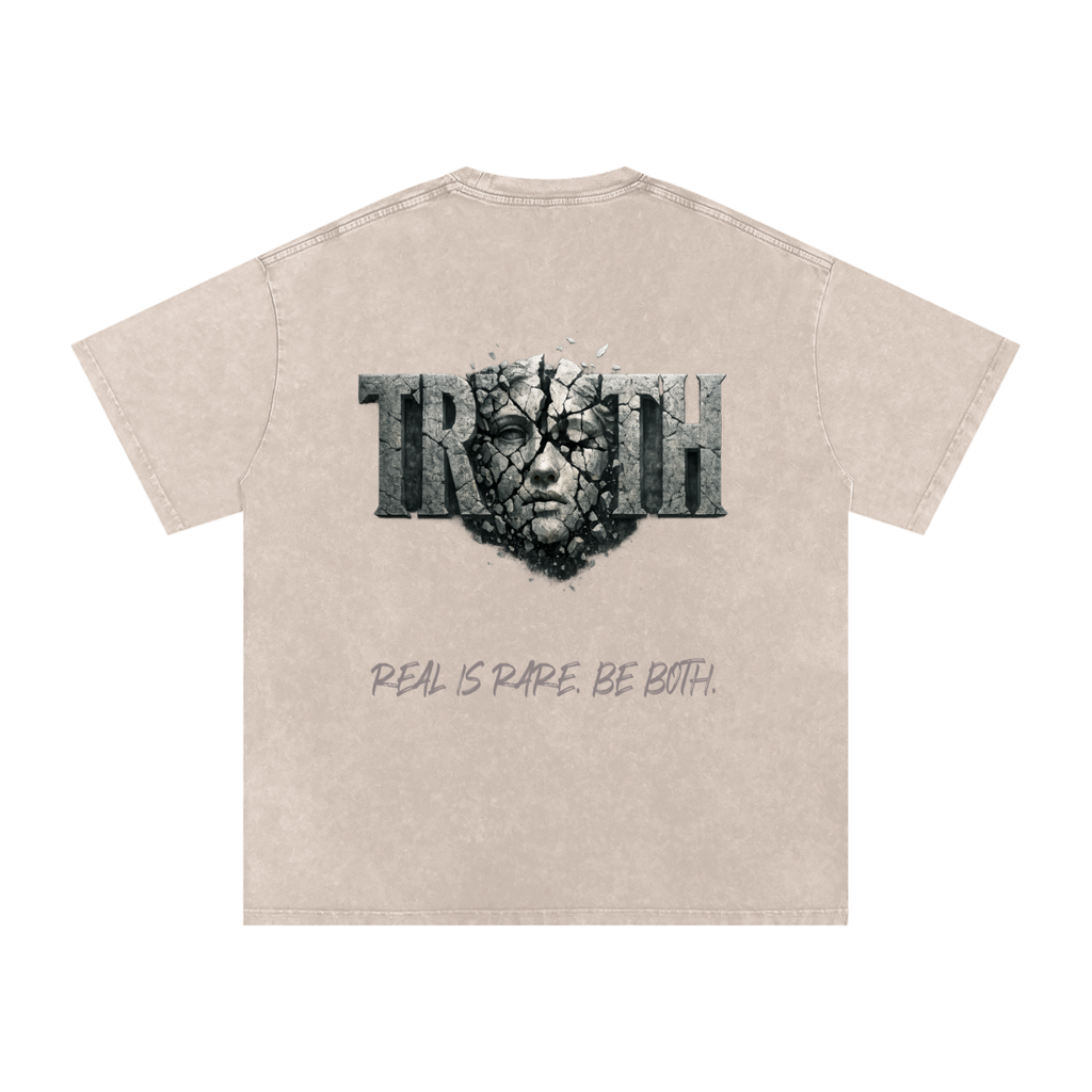 Snow Washed Oversized Cotton T-Shirt