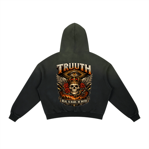 Frayed Sunfade Boxy Fleece Hoodie